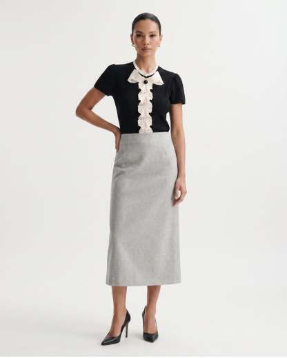 Jovita Ruffle Blouse - Black