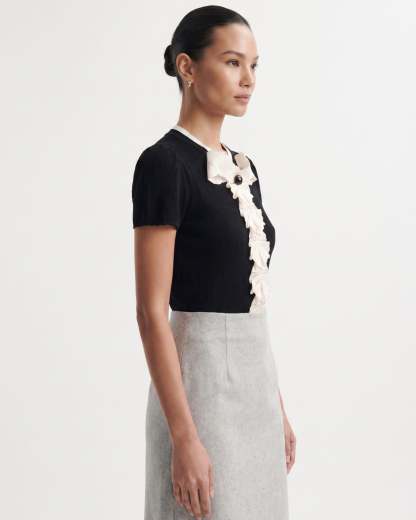 Jovita Ruffle Blouse - Black