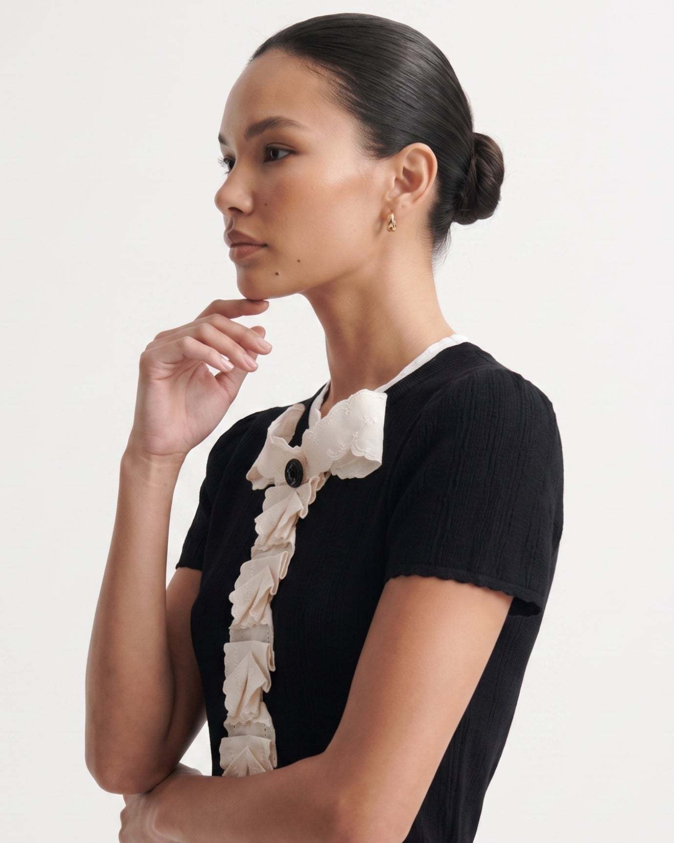 Jovita Ruffle Blouse - Black