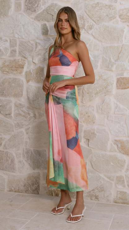 Kourt Cutout Maxi Dress - Cream Multi