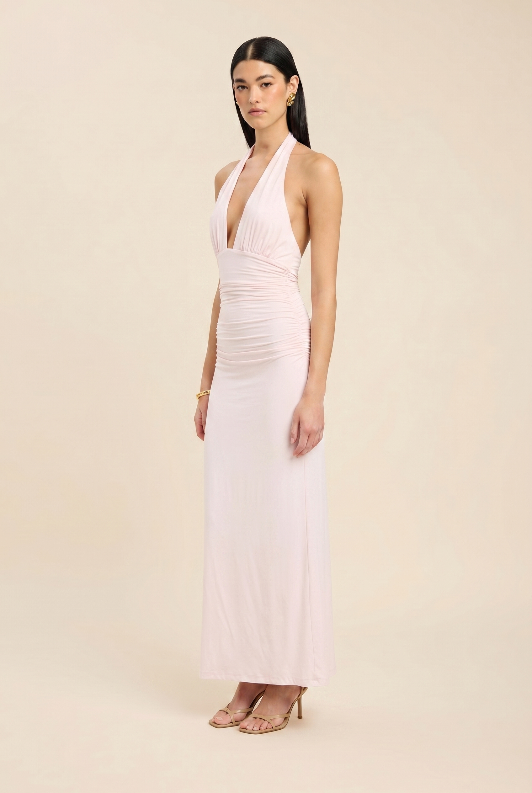 Lais Halter Maxi Dress - Light Pink