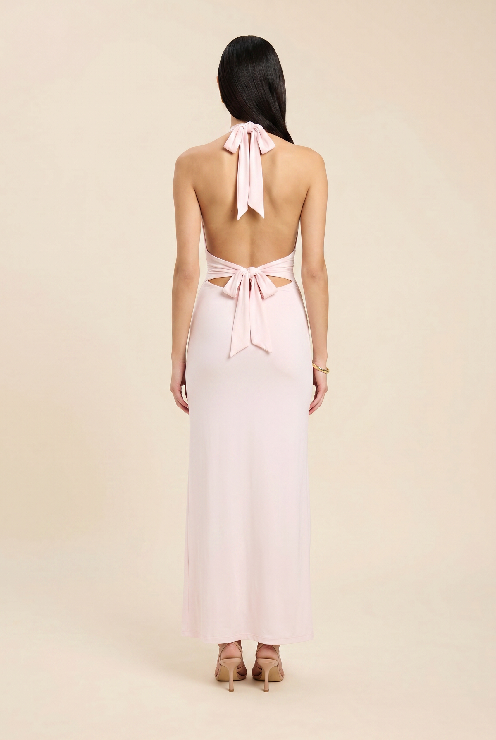 Lais Halter Maxi Dress - Light Pink