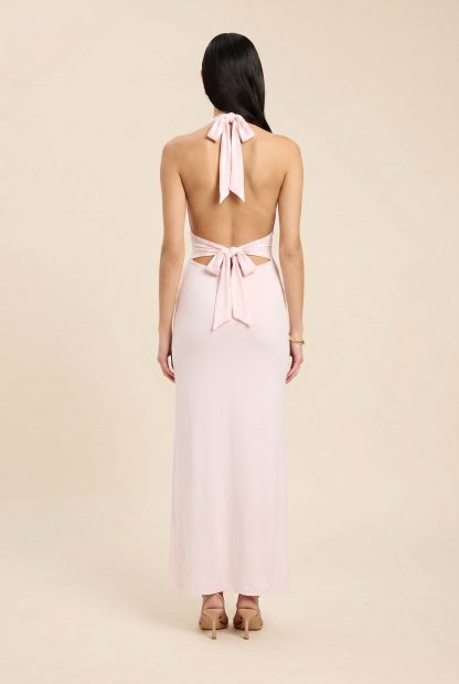 Lais Halter Maxi Dress - Light Pink
