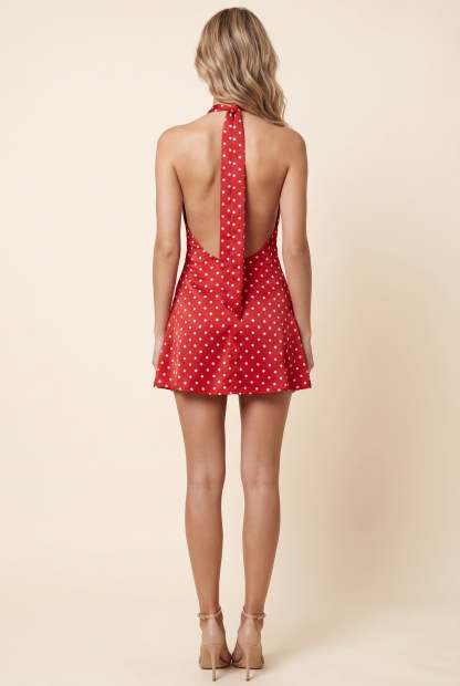 Laurence Halter Mini Dress - Red and White
