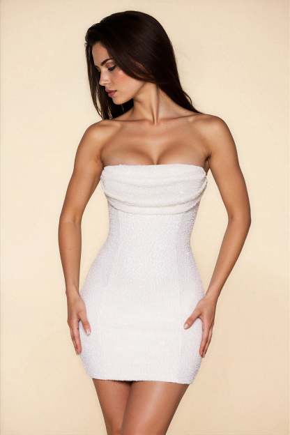 Leocadia Strapless Mini Dress - Ivory