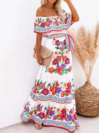 Liliane Floral Maxi Dress - White Floral