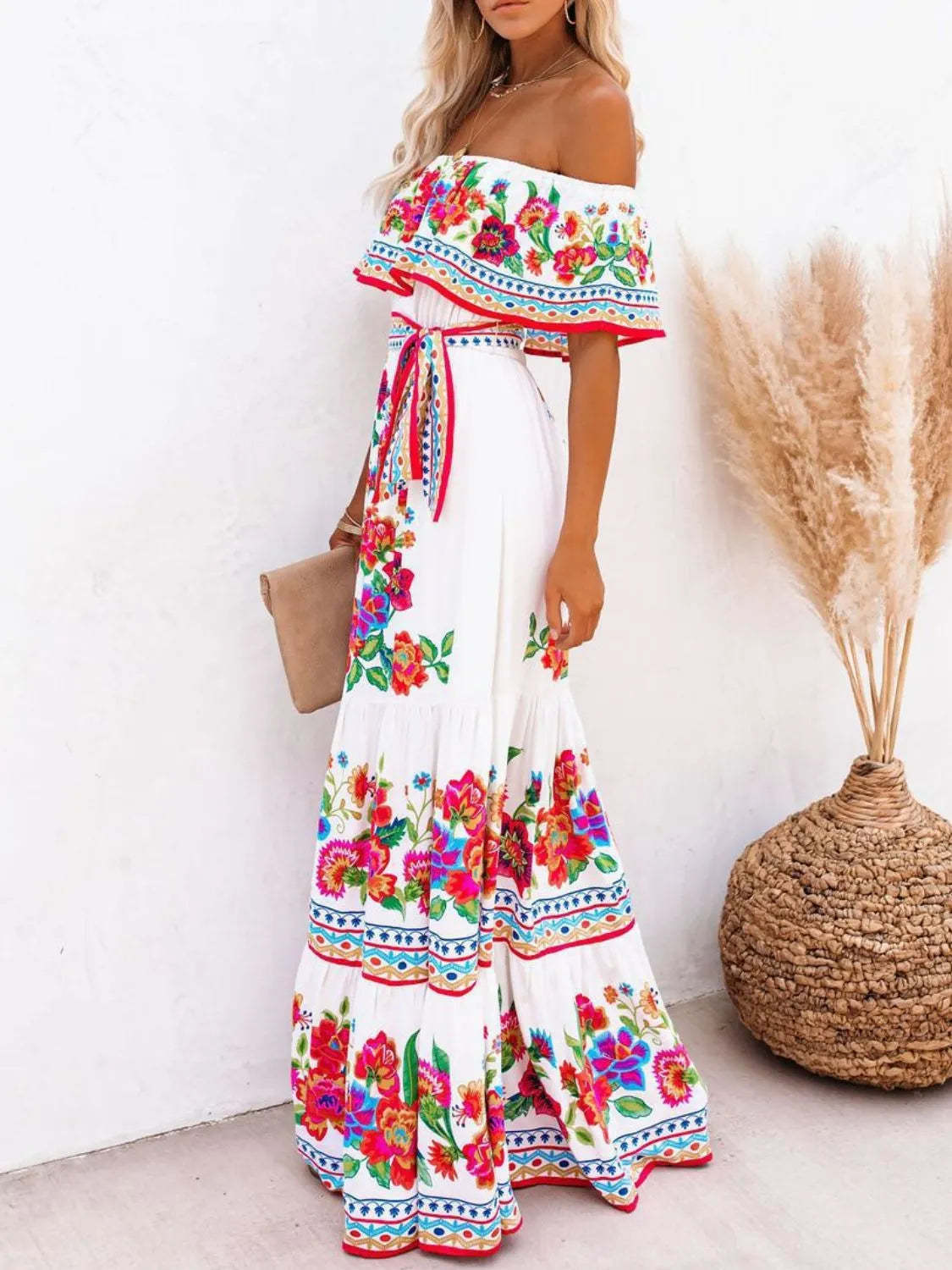 Liliane Floral Maxi Dress - White Floral