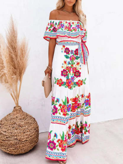 Liliane Floral Maxi Dress - White Floral