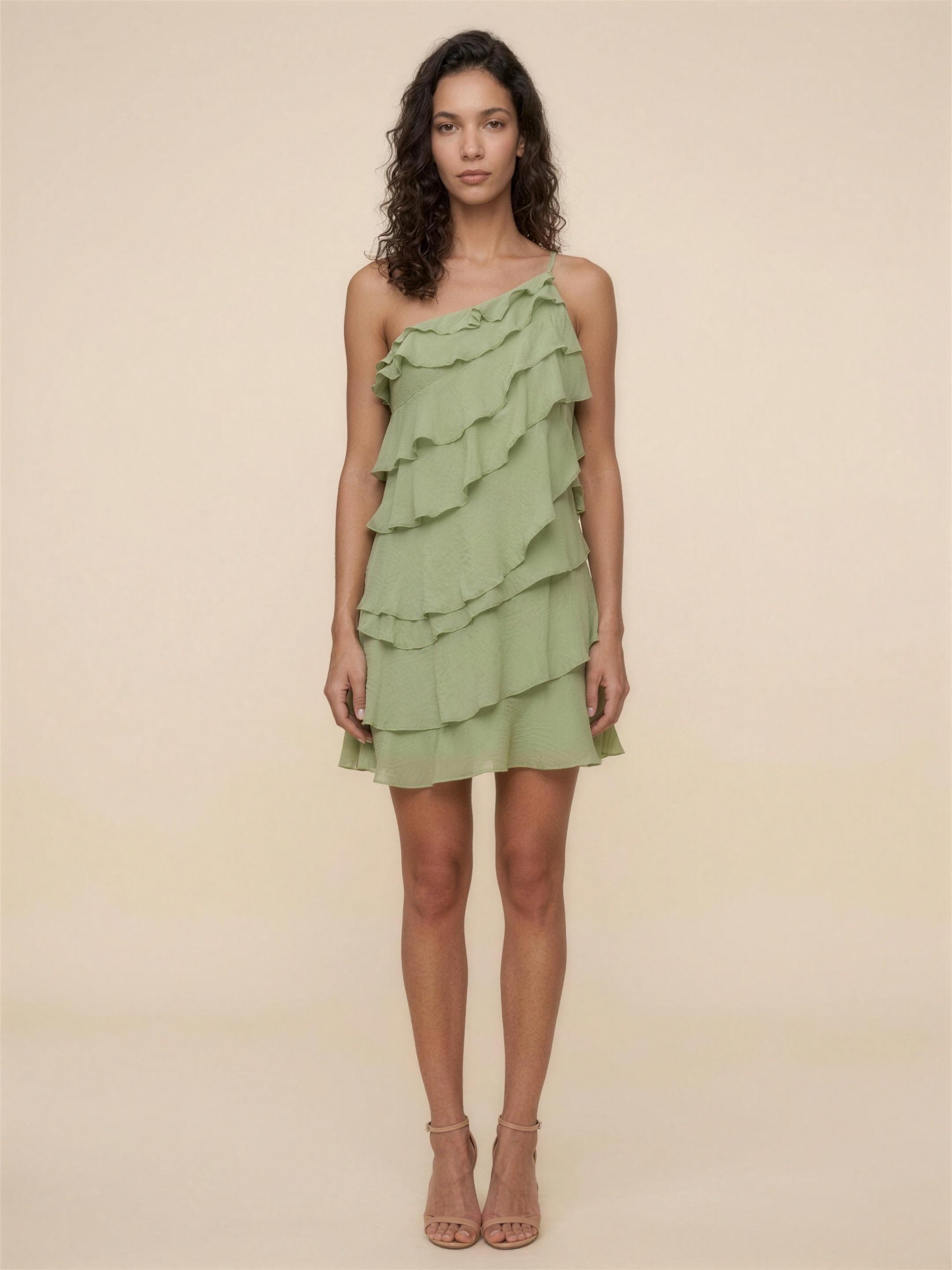 Lorraine Tiered Mini Dress - Sage