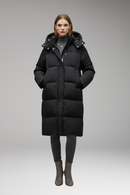 Mabel Long Quilted Hooded Puffer Jacket