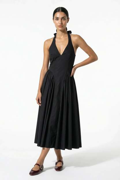 Marguerite Halter Midi Dress