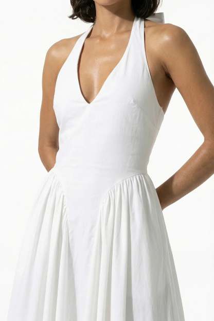 Marguerite Halter Midi Dress