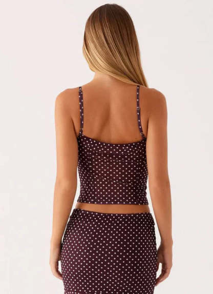 Women's Cocktail Polka Dot Midi Dress Set Square Neck - product image 6