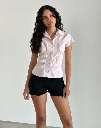 Maxence Pinstripe Blouse - Pink
