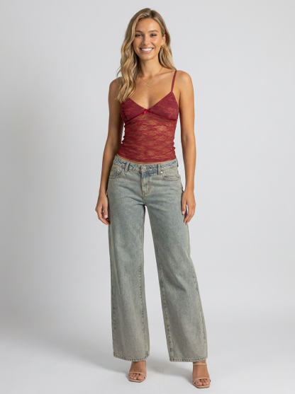 Meribel Lace Top - Red