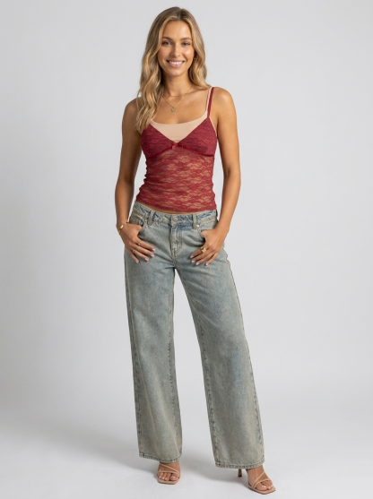 Meribel Lace Top - Red