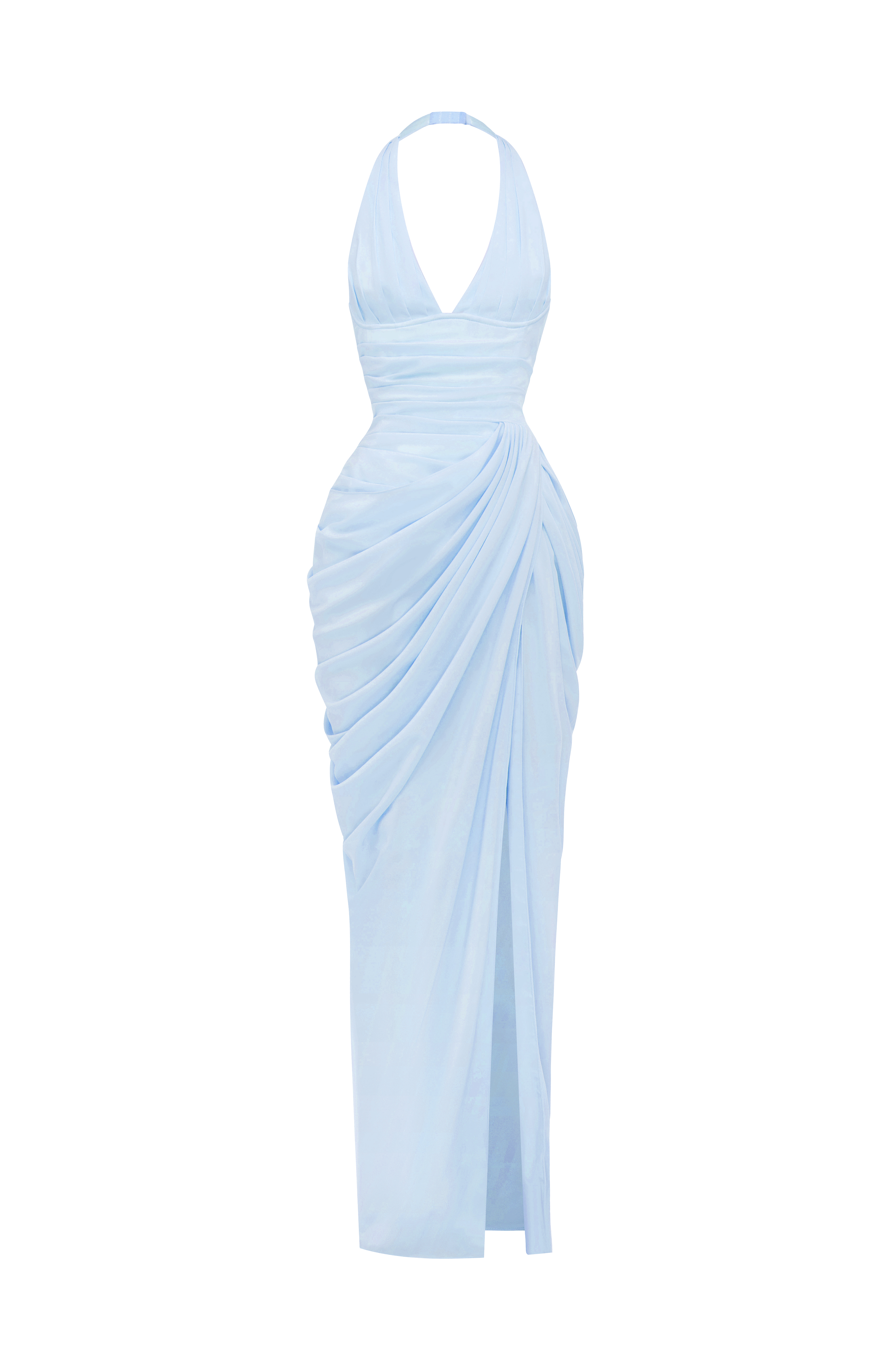 Minette Halter Maxi Dress - Baby Blue