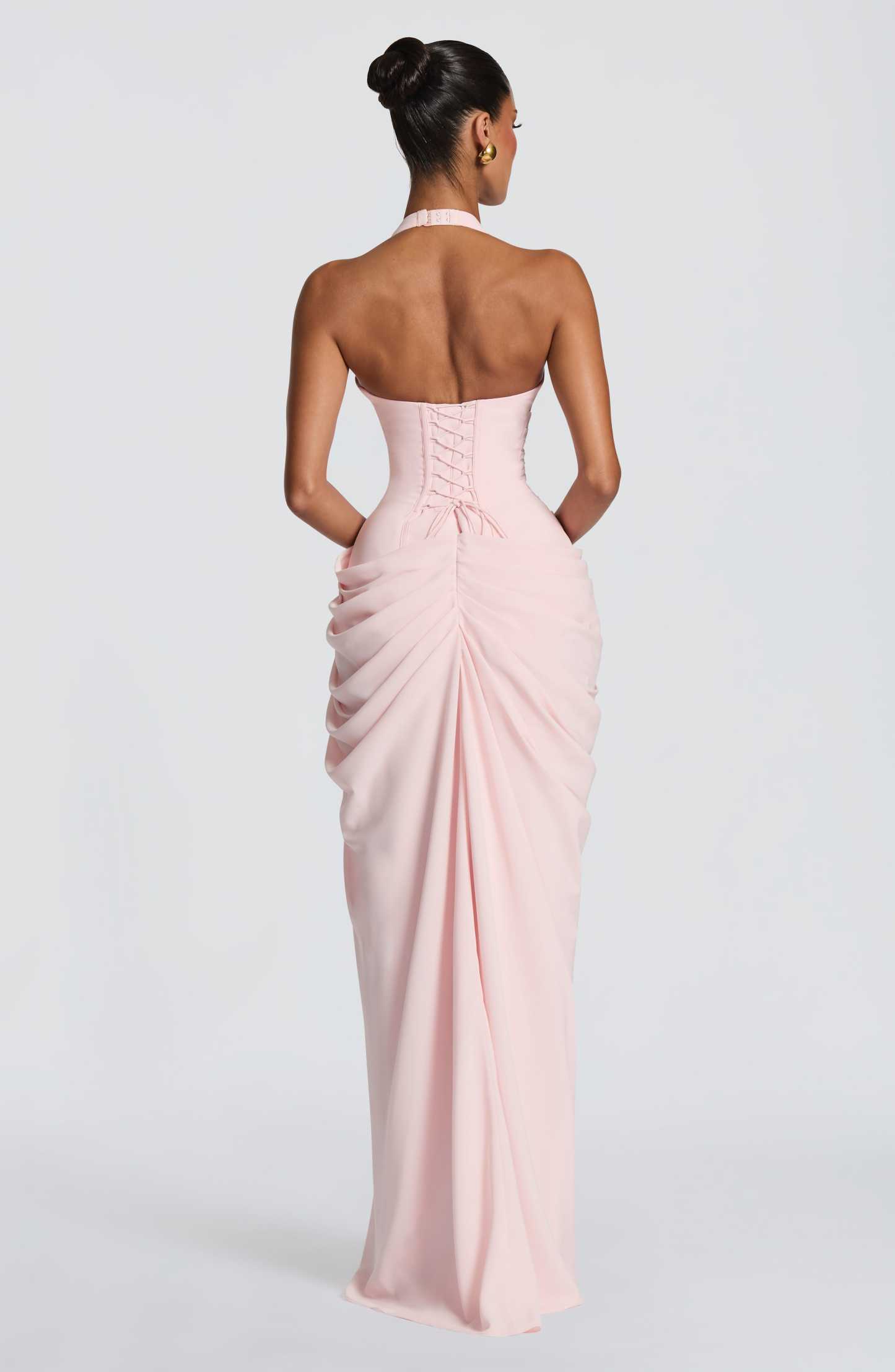 Minette Halter Maxi Dress - Blush Pink