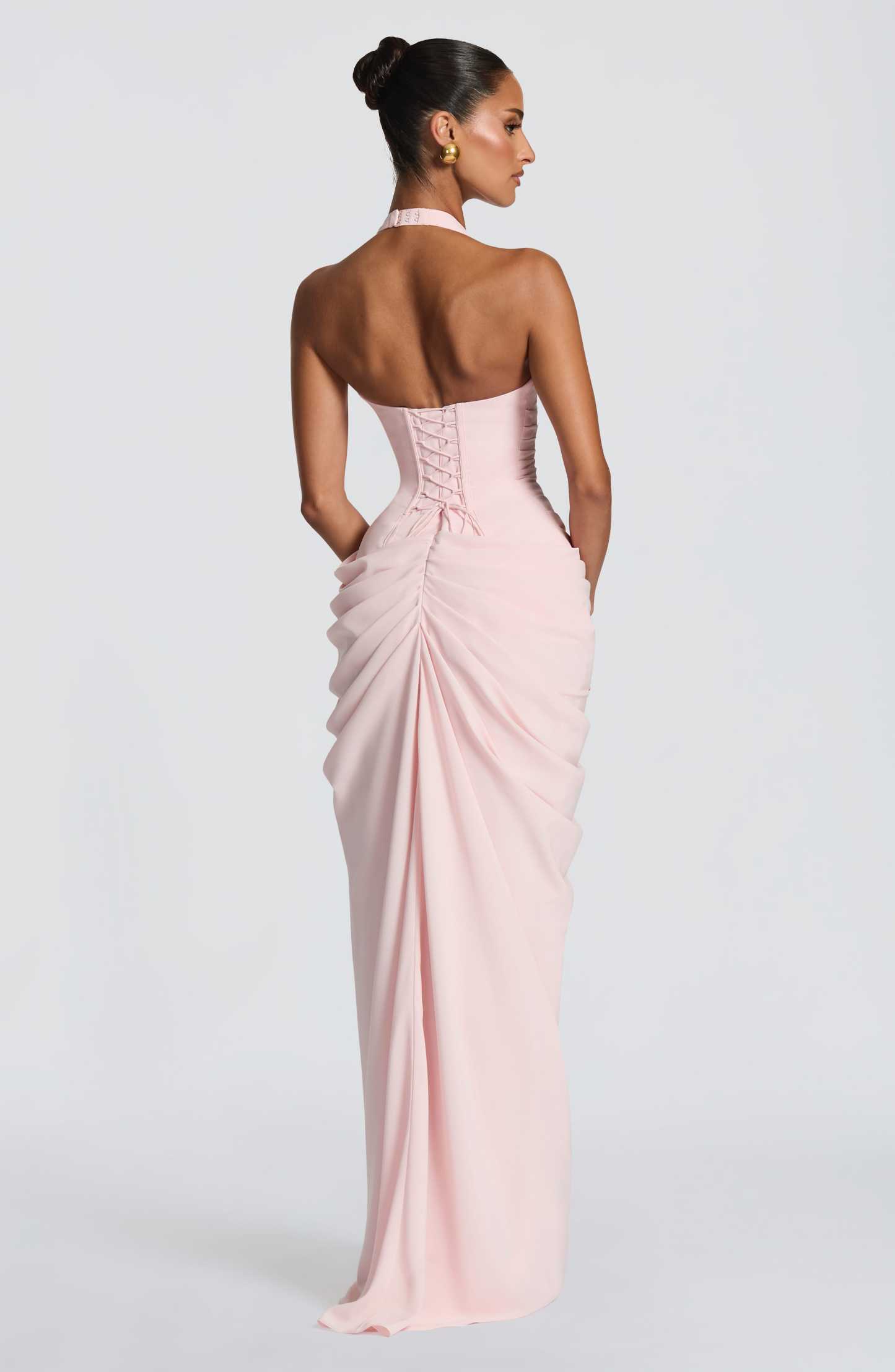 Minette Halter Maxi Dress - Blush Pink