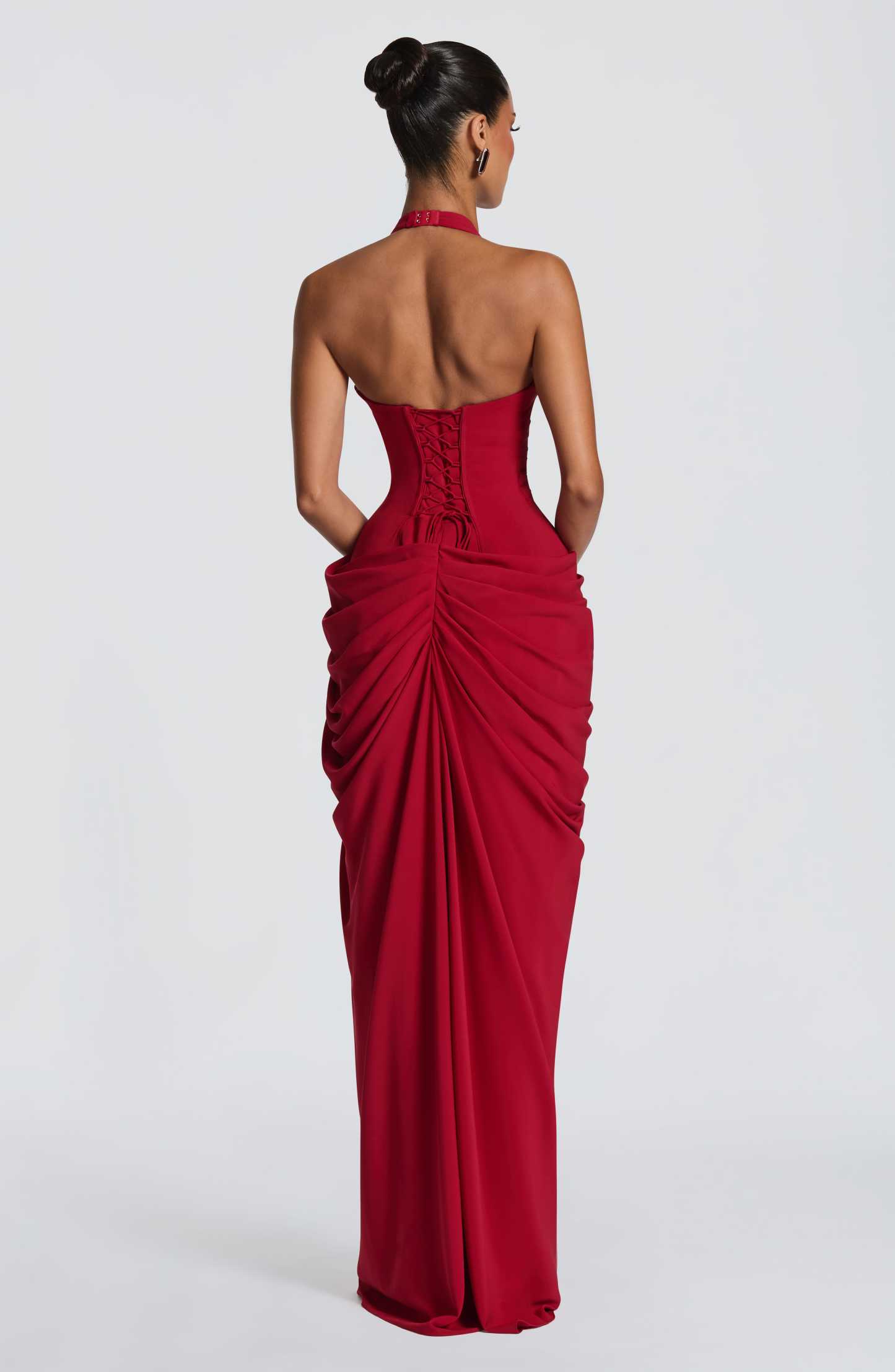 Minette Halter Maxi Dress - Deep Red