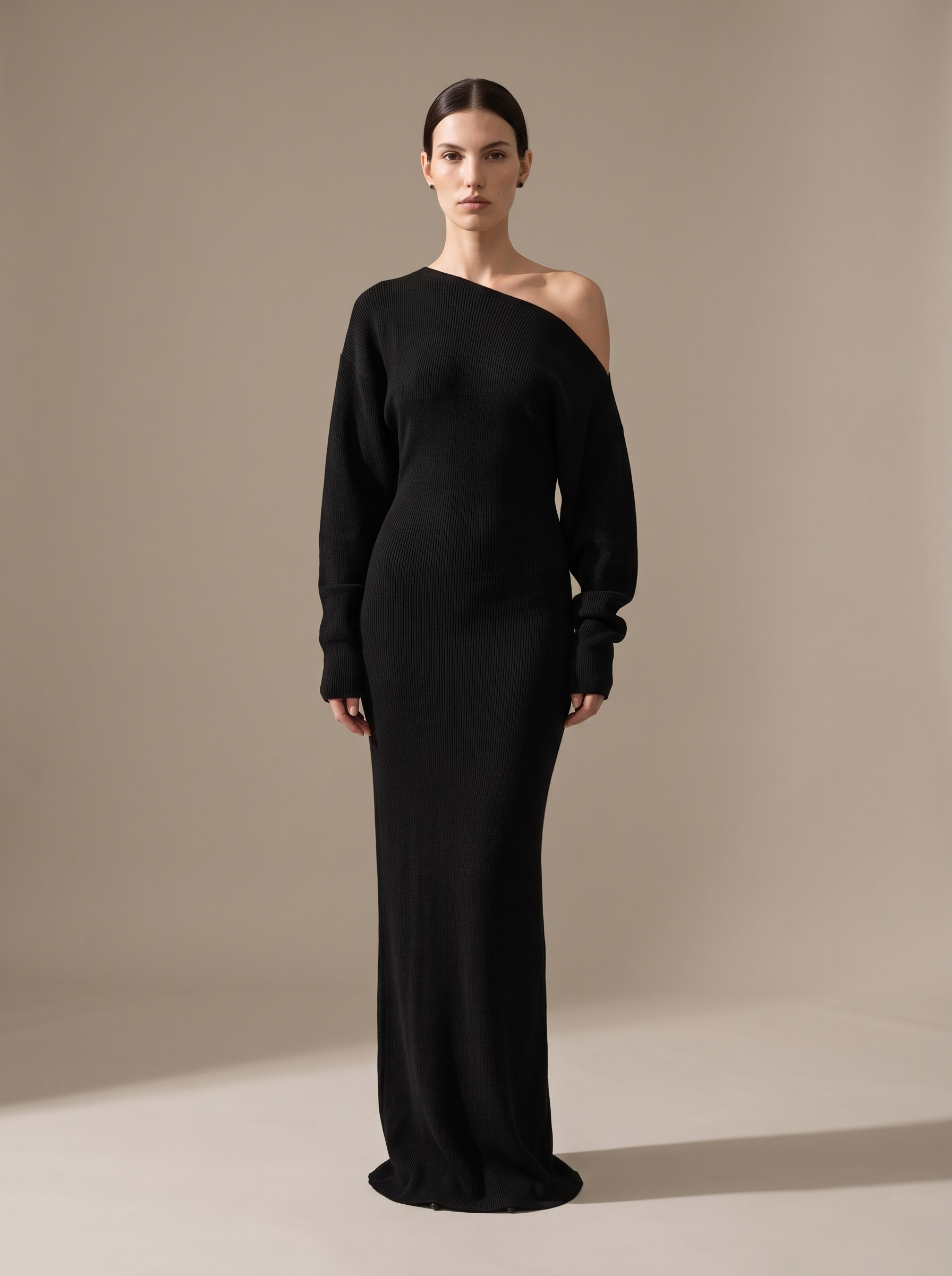 Nadege Knit Maxi Dress - Black