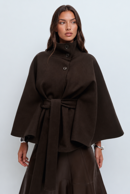 Natalie Belted Tailored Wool Coat