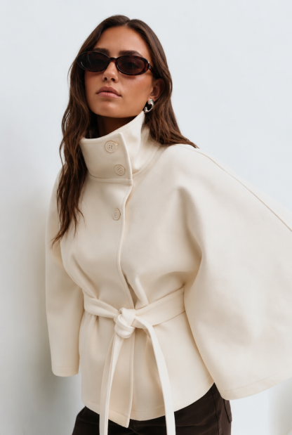 Natalie Belted Tailored Wool Coat