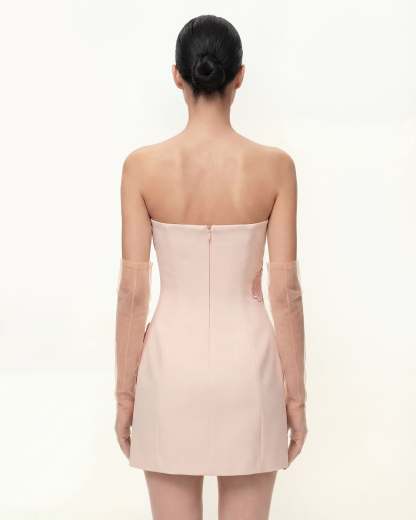 Ninon Strapless Mini Dress - Blush Floral