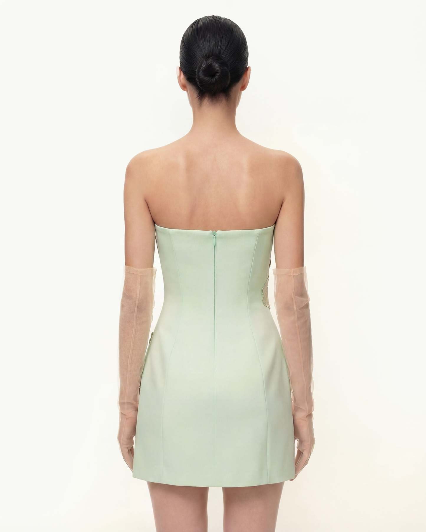 Ninon Strapless Mini Dress - Mint Floral