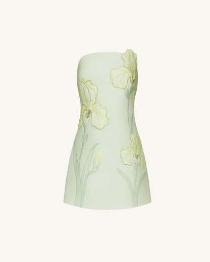 Ninon Strapless Mini Dress - Mint Floral