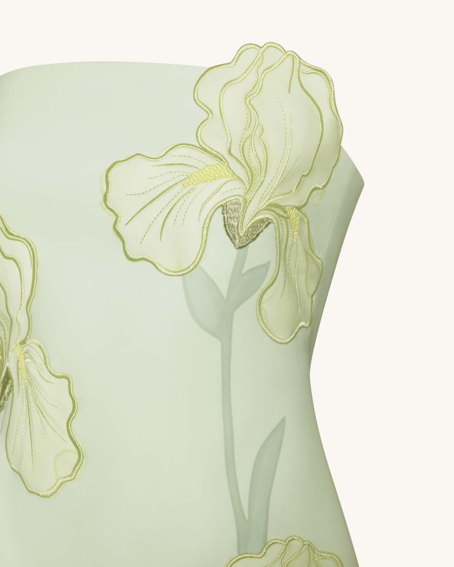 Ninon Strapless Mini Dress - Mint Floral