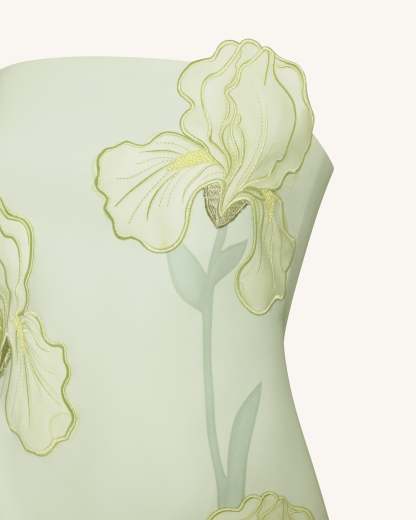 Ninon Strapless Mini Dress - Mint Floral