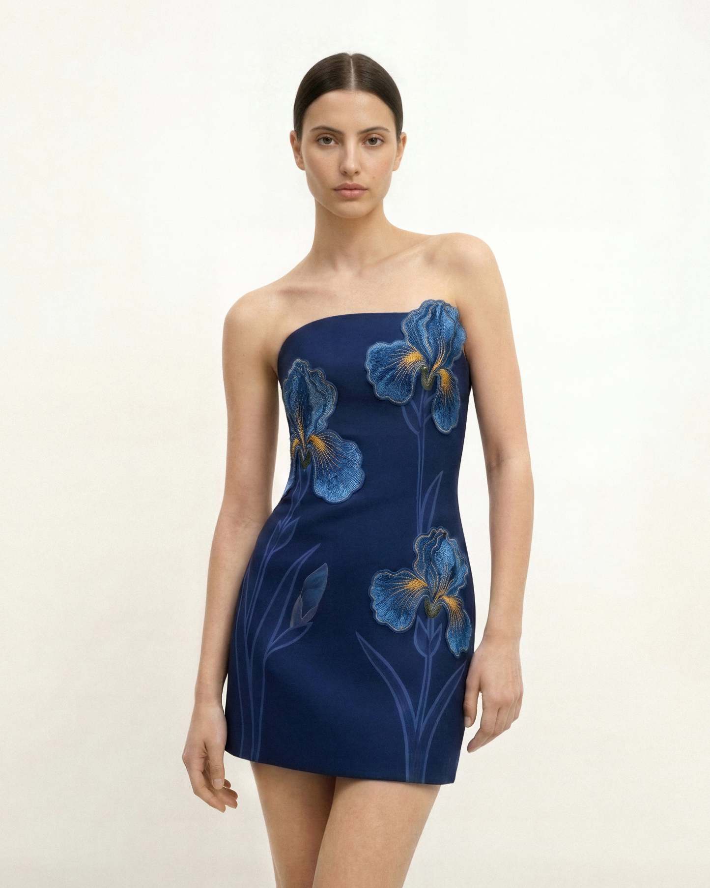 Ninon Strapless Mini Dress - Navy Floral