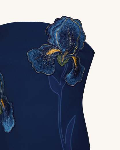 Ninon Strapless Mini Dress - Navy Floral