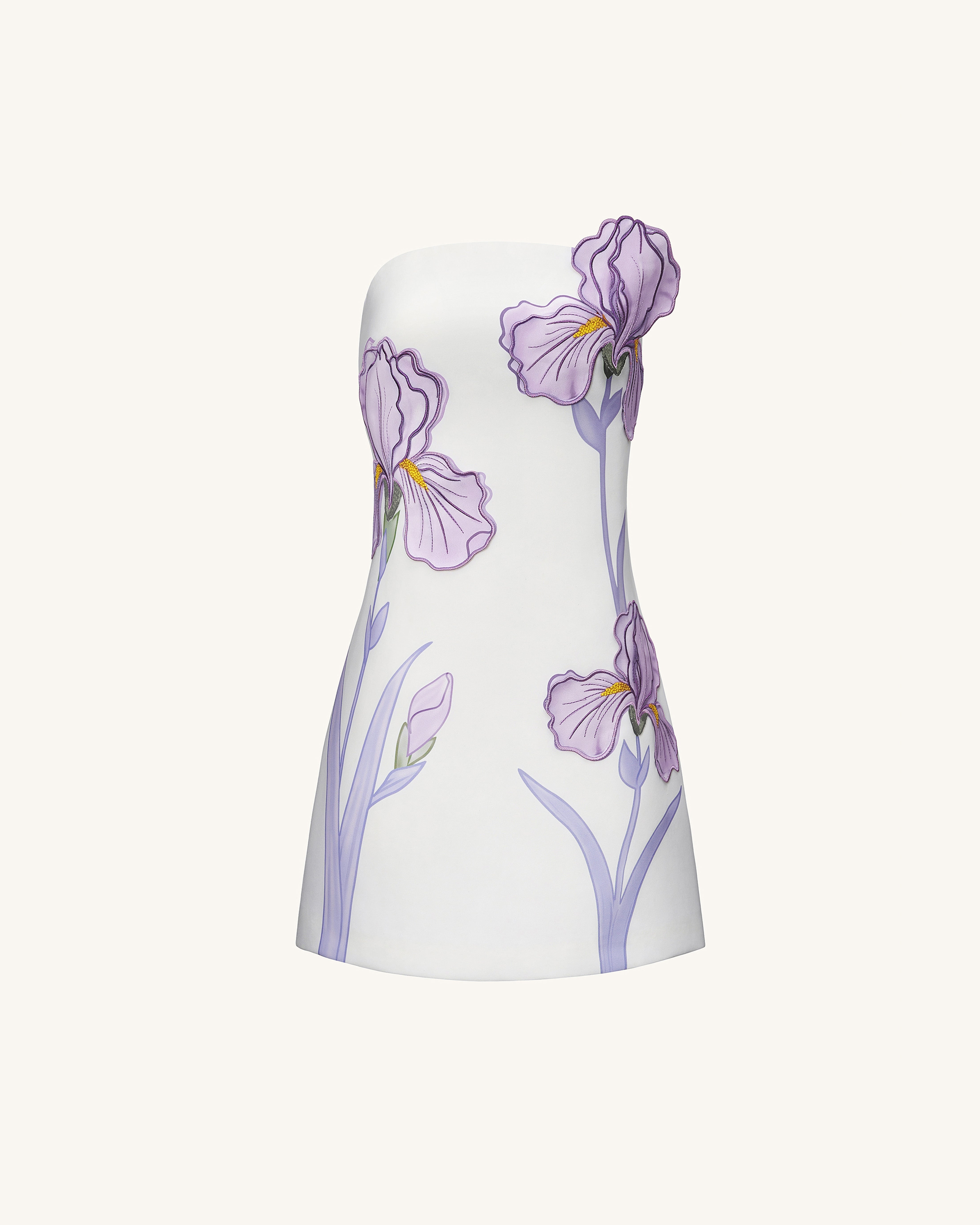 Ninon Strapless Mini Dress - White Floral