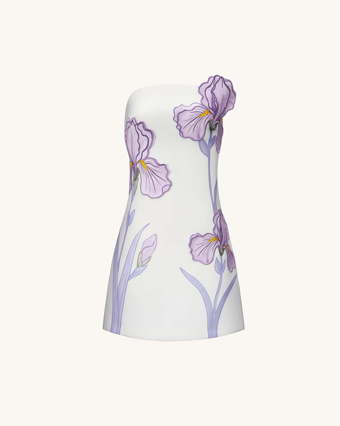 Ninon Strapless Mini Dress - White Floral