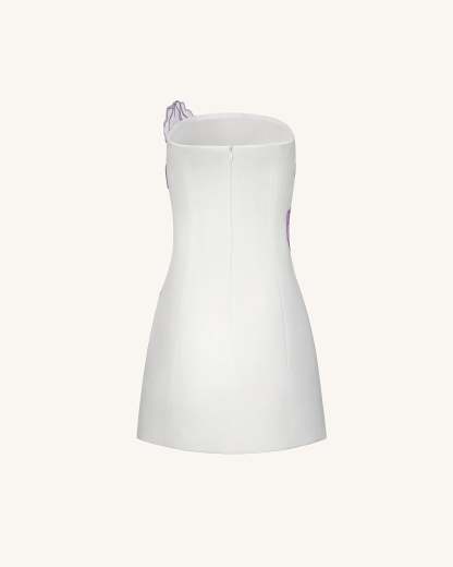 Ninon Strapless Mini Dress - White Floral