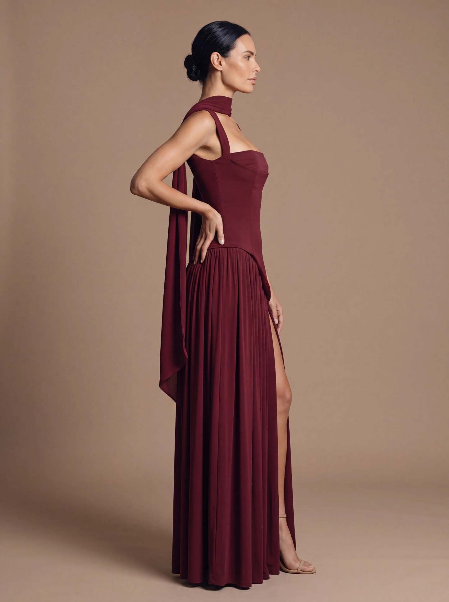 Noelani Cutout Maxi Dress - Cherry Lacquer