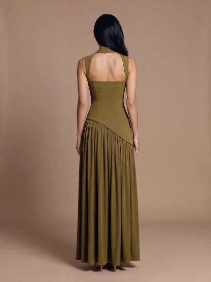 Noelani Cutout Maxi Dress - Deep Olive