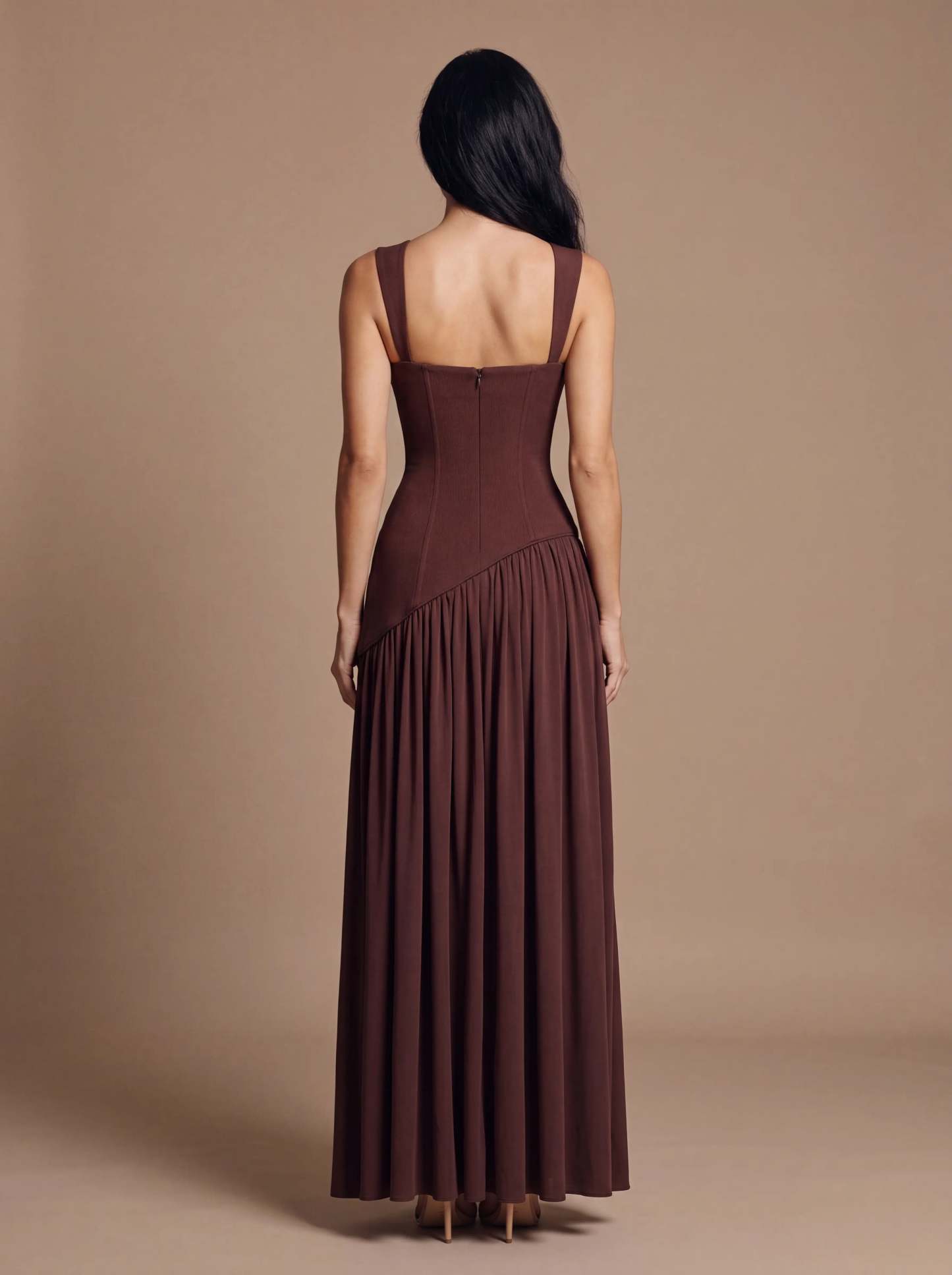 Noelani Cutout Maxi Dress - Plum Brown