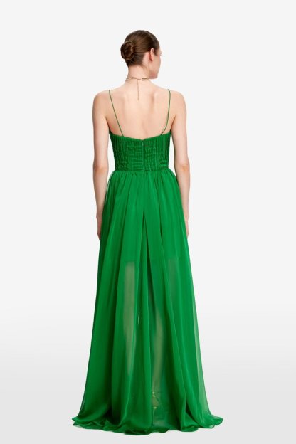 Noelie Chiffon Maxi Dress - Emerald Green