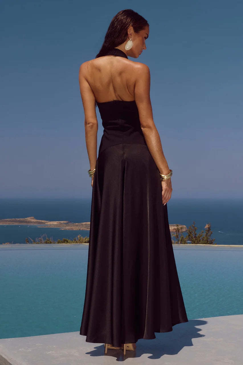 Odina Halter Maxi Dress - Black