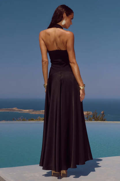 Odina Halter Maxi Dress - Black