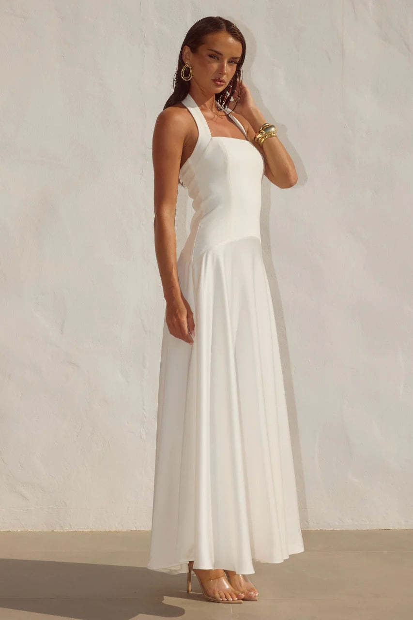 Odina Halter Maxi Dress - Ivory