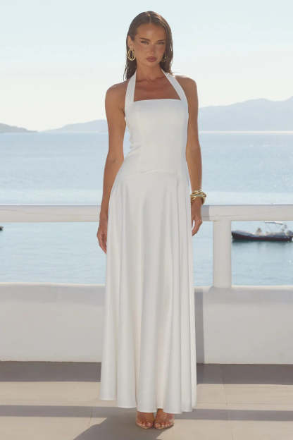 Odina Halter Maxi Dress - Ivory