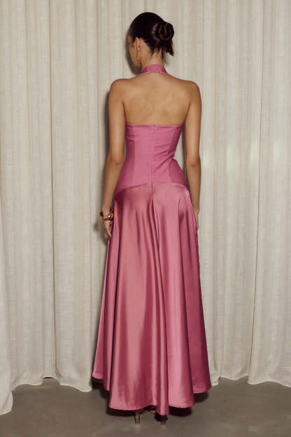 Odina Halter Maxi Dress - Rose