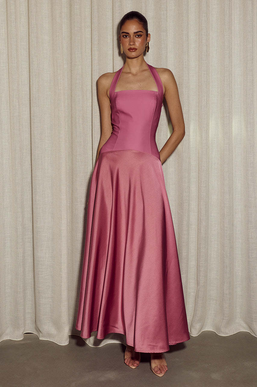 Odina Halter Maxi Dress - Rose
