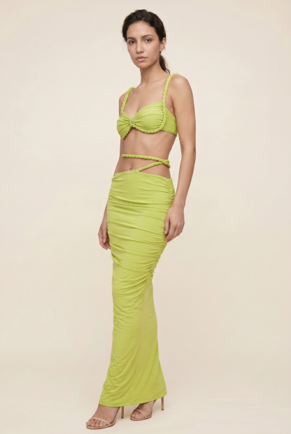 Palmira Cutout Maxi Set - Lime Green