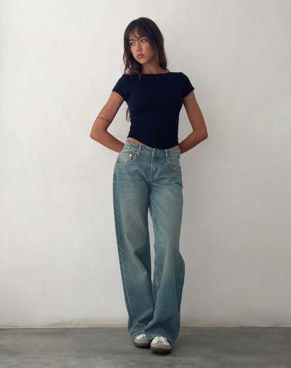 Perla Low Rise Jeans - Vintage Blue