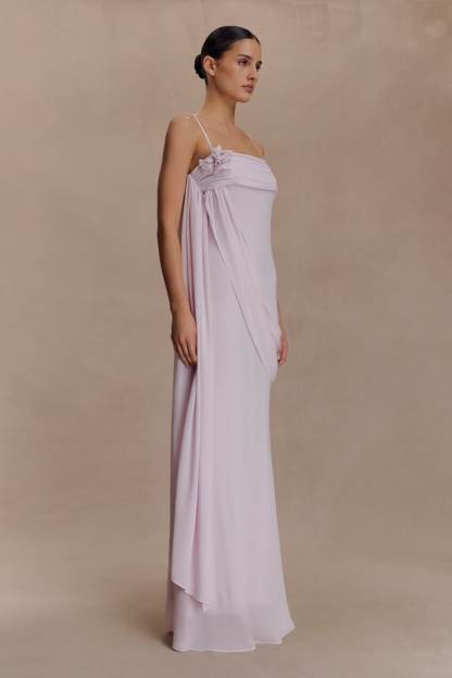 Romilly Chiffon Draped Maxi Dress - Lilac